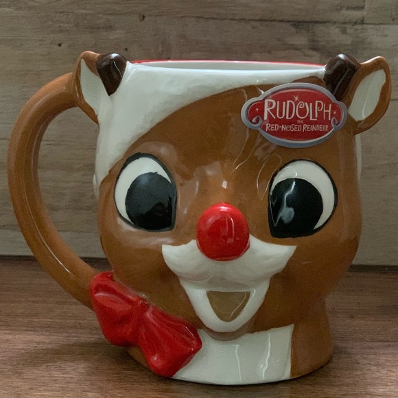 Super Cute Rudolf the Red-Nose Reindeer Mug - NEW - Picture 4 of 5